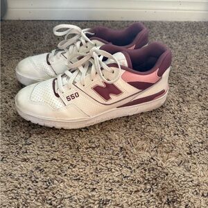 New Balance 550 White and Pink Sneakers
